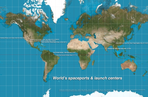 Global location & GPS coordinates of major spaceports &launch sites. Do you see any similarities in the geographic locations of these launch sites? What  advantages do these locations have regarding "Space Law?" For most rocket launches, which site has the greatest geographic advantage & why; which has the least advantage & why?